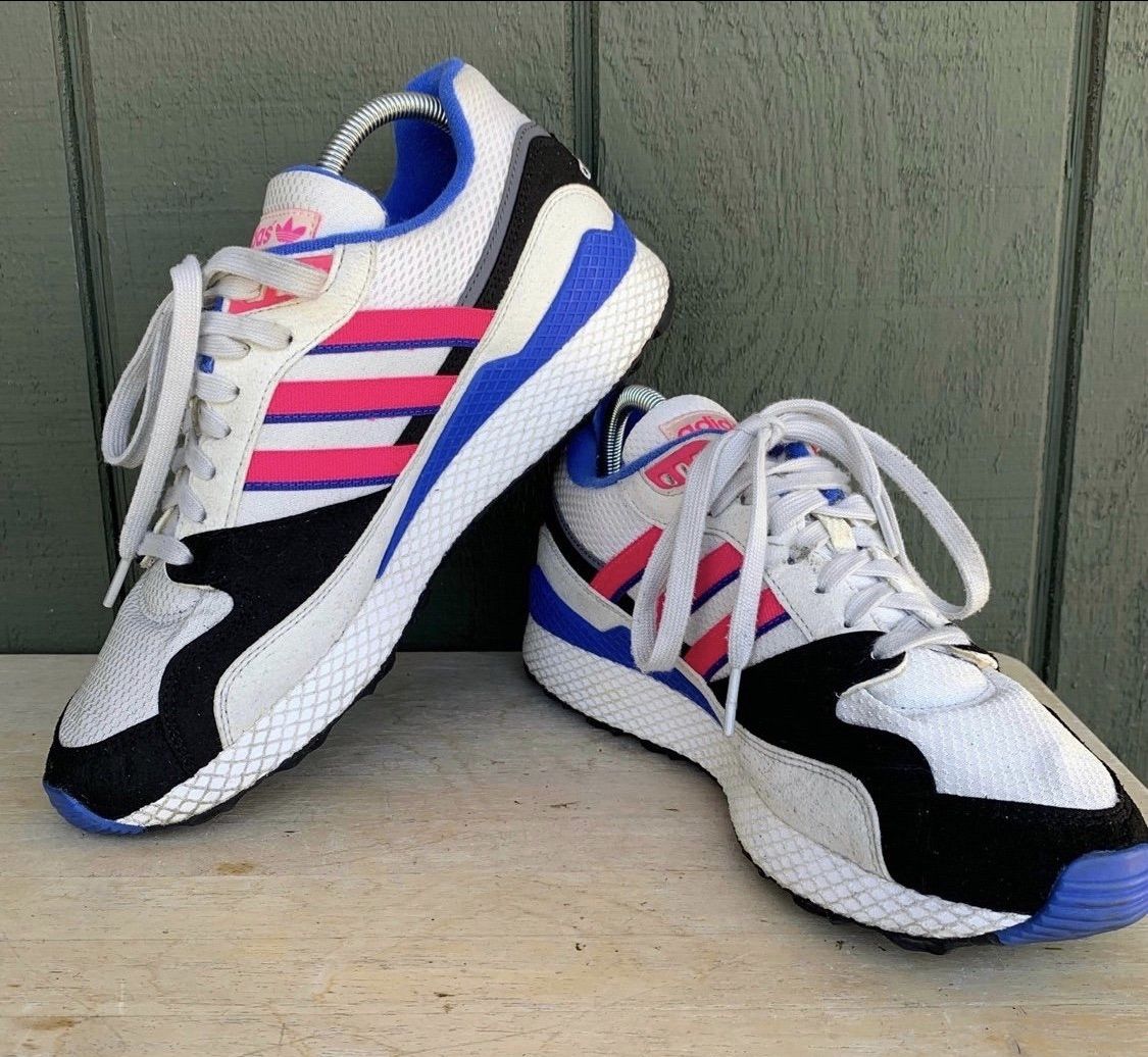 Mens Size 9 - adidas Ultra Tech Athletic Shoes AQ1190 White Pink Black Mesh