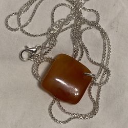 Gorgeous Red agate necklace with new chain