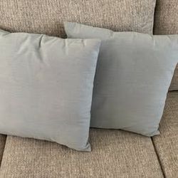Set of 2 Light Blue Decorative Throw Pillows