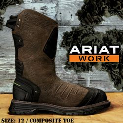 New ARIAT Catalyst VX Waterproof Square Toe Composite Toe Work Boots Botas Size: 12