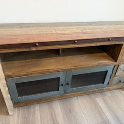 Rustic Entertainment Stand & Coffee Table With Drawers