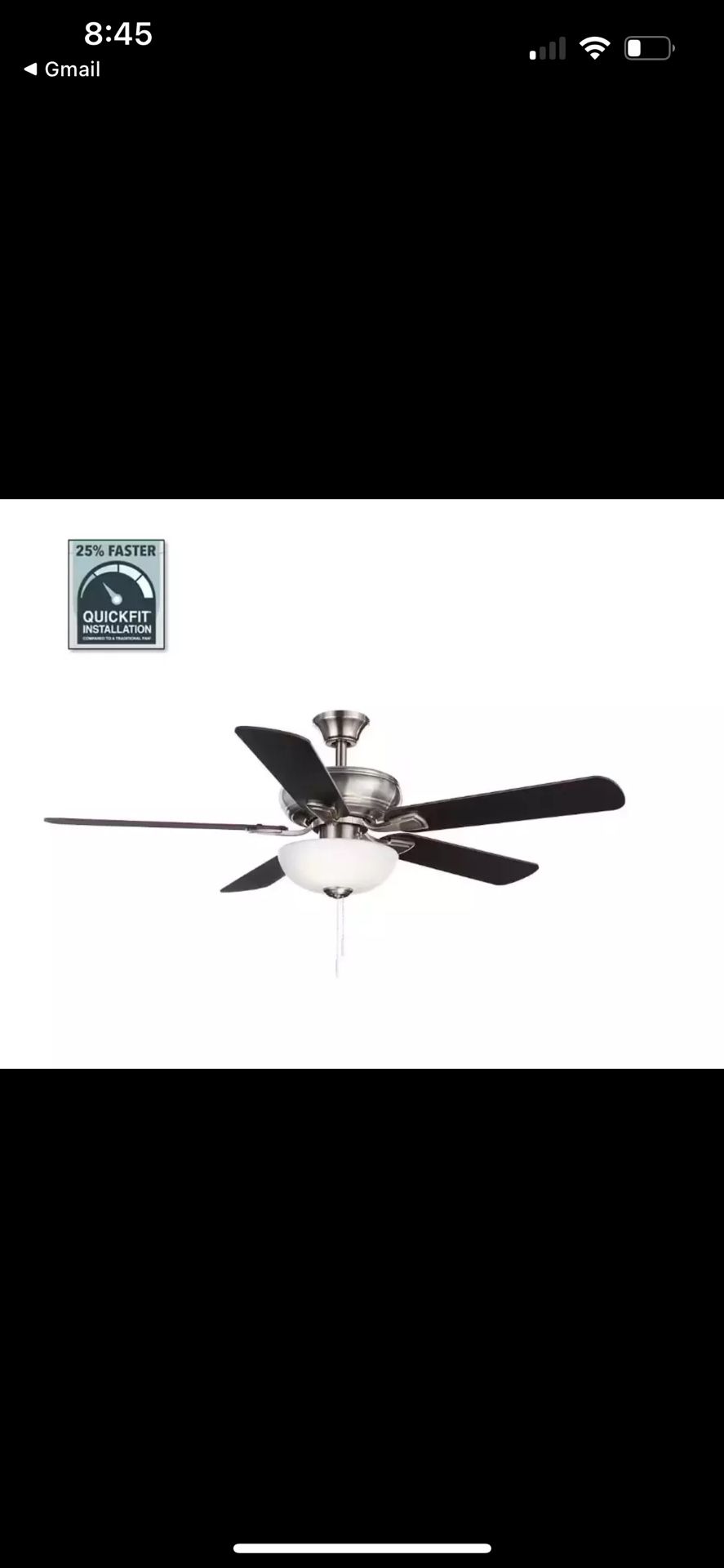 Hampton Bay Rothley II 52 in. Indoor LED Brushed Nickel Ceiling Fan with Light