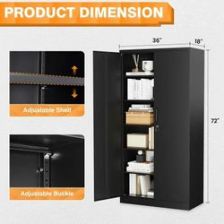 ❤️‍🔥 Metal Storage Cabinet, 72" Independent Cabinets with Lock Door and 5 Adjustable Shelves, Classic Steel Tool Cabinet for Home, Warehouse, Office,
