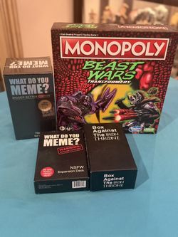 Game Night Bundle – NEW Monopoly + What Do You Meme + CAH GOT – $60 OBO