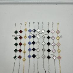 Solid 925 Silver Clover Bracelets 