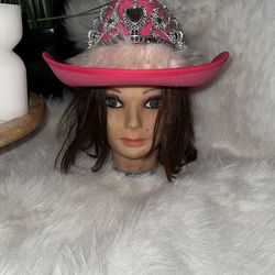 Pink Rodeo Hat fur and Princess Crown