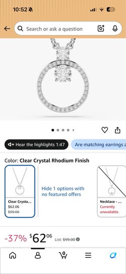 Swarovski crystal necklace Swarovski Constella Crystal Circle Pendant Necklace Jewelry Collection
