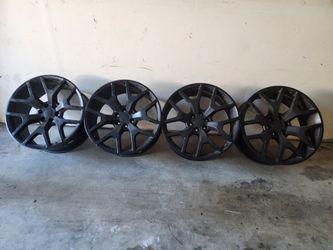 Set of 4 Matte Black Alloy 24" Rims