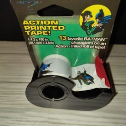 Batman Action Printed Roll Of Tape With Dispenser Vintage 1995 DC Comics 