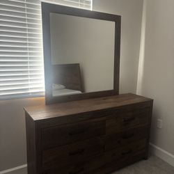 Solid Wood Dresser with Mirror – Price Negotiable