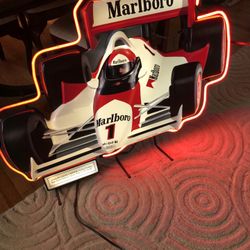 Marboro Race Car Florecent Lighted 4’x4’ Wall Advertizement  Merchant Issue Only  Asking 599.00 0r Best Resonable Offer Pick Up Only  
