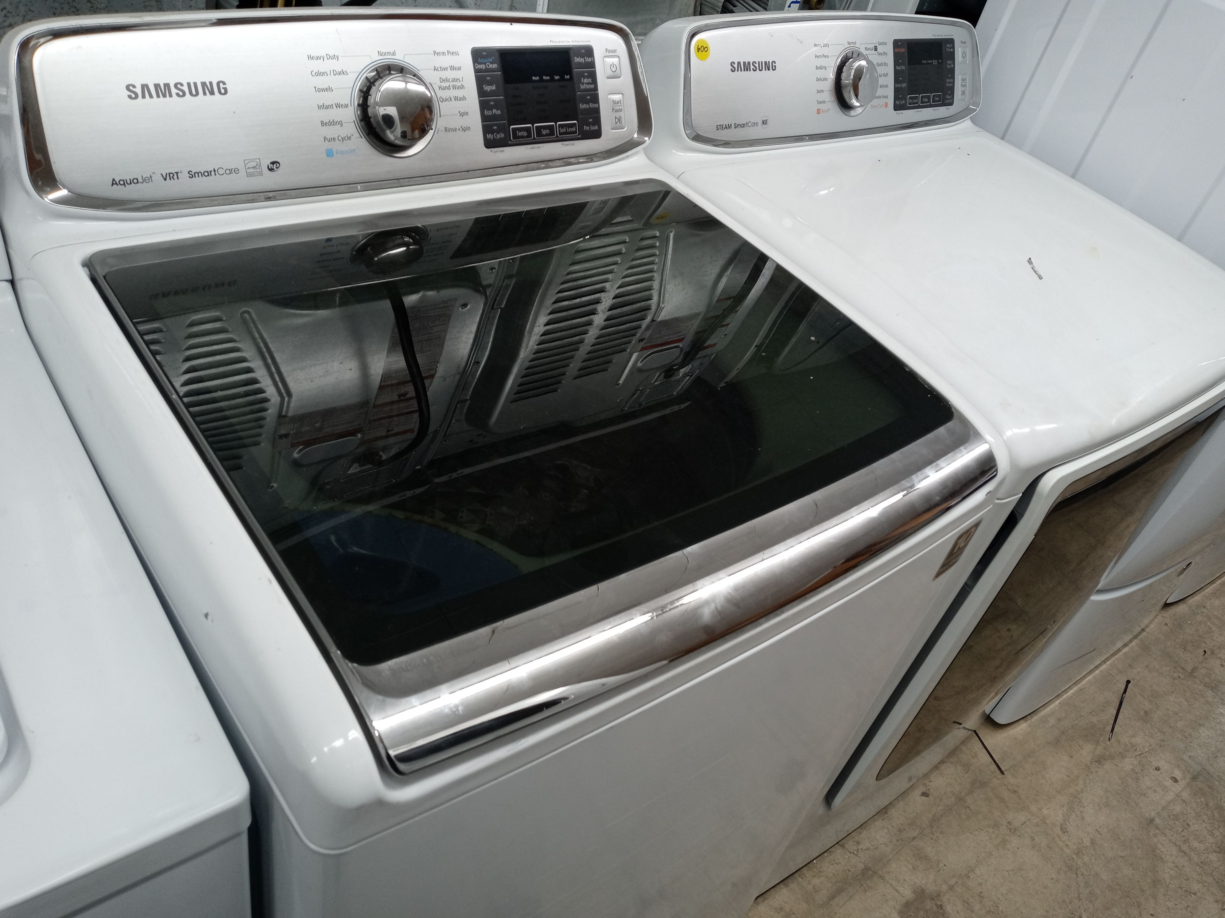 Samsung gray-face top load washer and dryer set - Free delivery