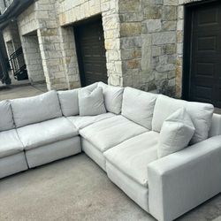 Beige Cloud Couch Modular Sectional Sofa