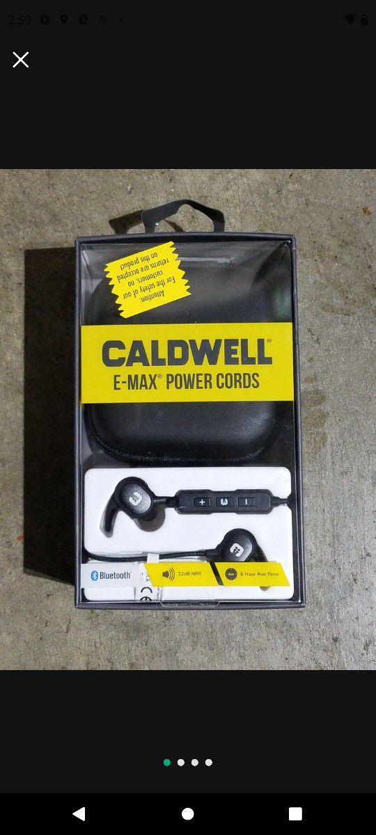 Cardwell E-Max Power Cords Sound Proof Earbuds 