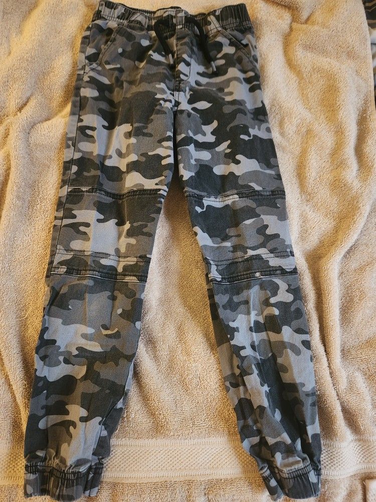 Boys Grey Camo Joggers