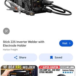Ce Stick 225 Inverter Welder With Electrode Holder New