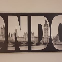 Joseph ETA London Stencil Giclee Canvas Stretched Wall Art 47" L X 15" W