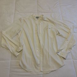 1920s Style Men's Non-Iron Stand Collar White Shirt Large | Peaky Blinders Shirts and Collars