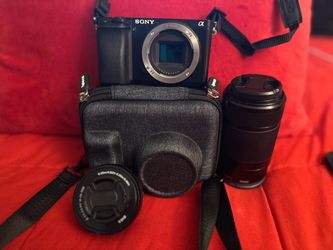 (Excellent Condition) Sony Alpha E-Mount Mirrorless Camera with Two Lenses and Bag