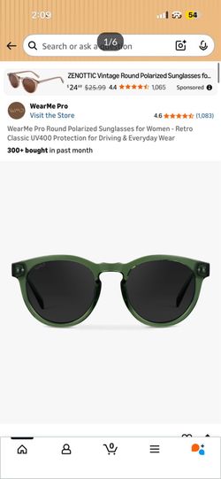 Brand New WearMe Pro Round Polarized Sunglasses for Women - Retro Classic UV400 Protection for Driving & Everyday Wear