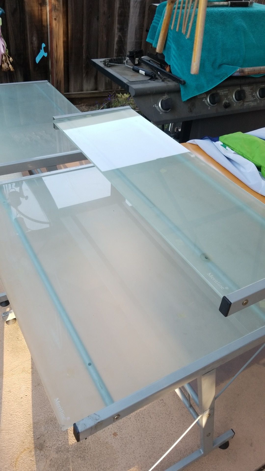 2 FROSTED GLASS DESK FOR SALE$