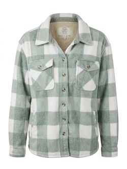 Sage Collective Sherpa-Lined Plaid Shirt Jacket