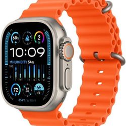 Apple Watch Ultra 2 GPS + Cellular 49mm Titanium Case with Orange Ocean Band - Titanium

