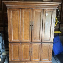 Armoire Desk Cabinet, Solid Wood 