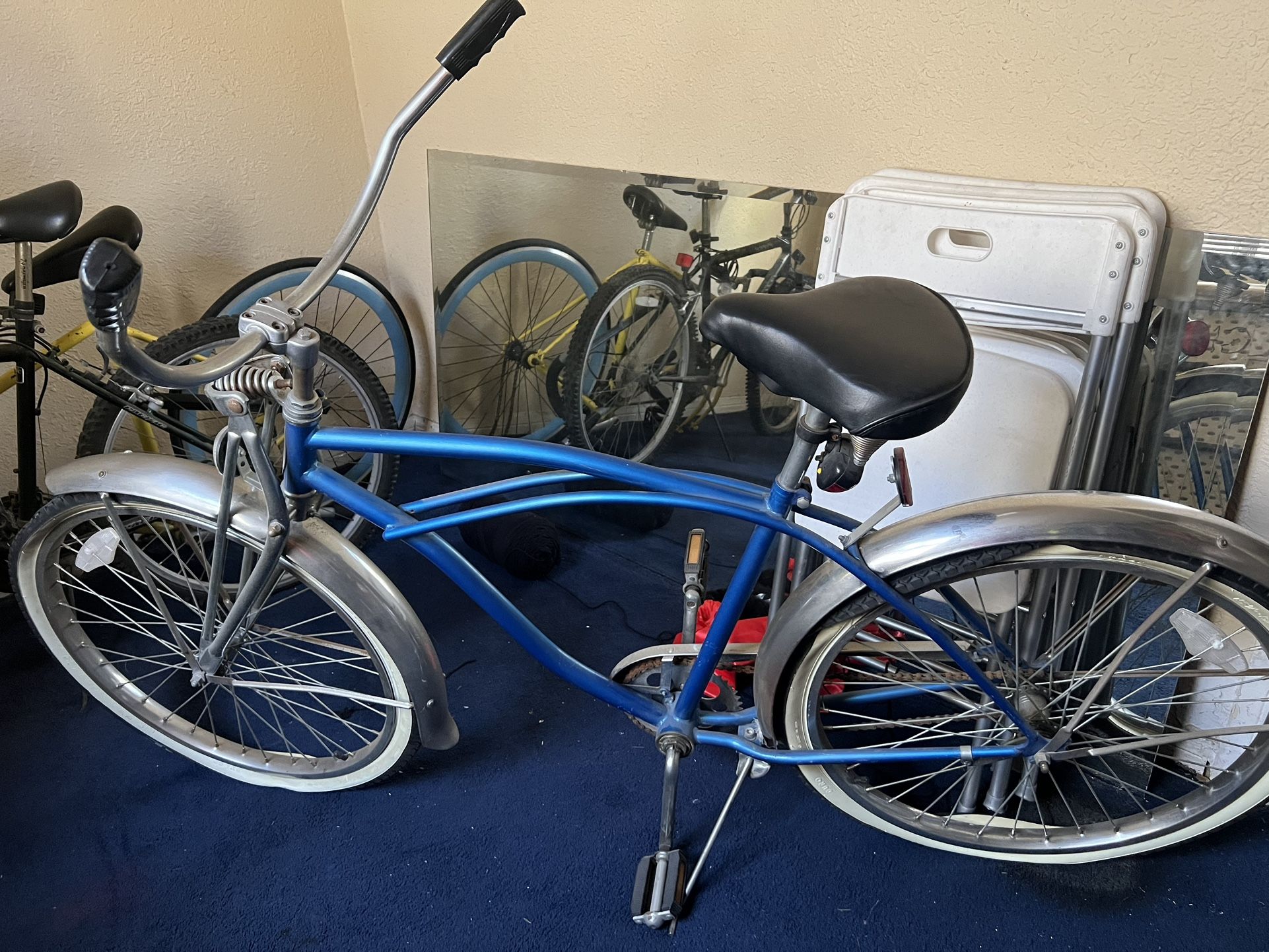 Blue Beach Cruiser Bike