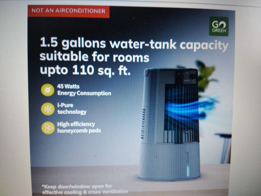 Bonaire Duet Evaporative Air Cooler And Cooling Fan Personal And