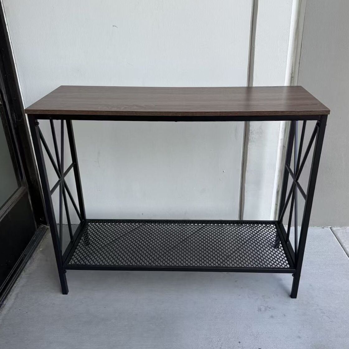 New In Box 40x15x32 Inch Tall Console Accent Side Table Shelf Steel Frame Home Decor Display Stand Furniture