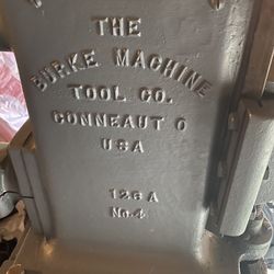 Burke #4 horizontal milling machine