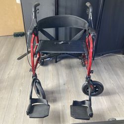 Walker transport wheelchair combo