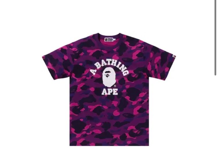 Bape Purple Camo College Tee