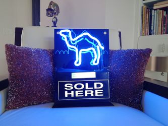 Camel Neon BLUE Retailer Window Sign
