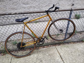 Raleigh English made single speed road bike w bullhorn and freewheel