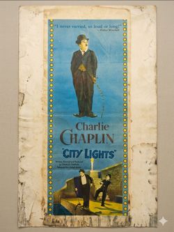 Original 1950 Charlie Chaplin City Lights One-Sheet Movie Poster (NSS R50/310) – Framed