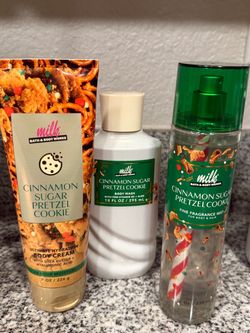 🍪 Bath & Body Works Cinnamon Sugar Pretzel Cookie 3-Piece Set!