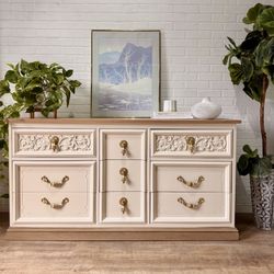 Vintage Solid Wood Dixie Dresser 9 Drawer