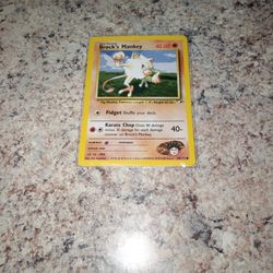 Brocks Mankey Vintage Rare Pokemon Card