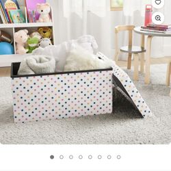 Brand New In Box Kvell Foldable Child's Collapsible Toy Storage Chest, Polka Dot Design, Multi-Color