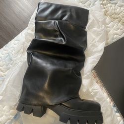 Fold Over Boots For Women Wide Calf 7.5