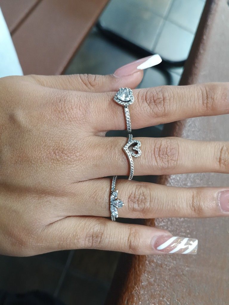 Silver Rings And Necklace