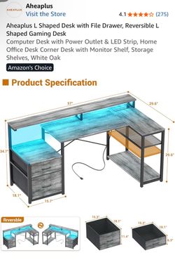L shape desk - great condition
