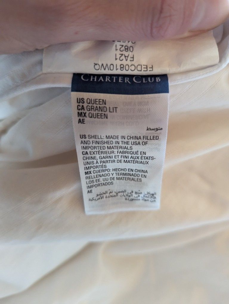Queen Bed Goose Down Comforter Blanket Quilt Duvet 86x86 Cotton Shell Insulated Thermal Warm Winter Ultralight Charter Club Sotvedel Ikea Hotel 