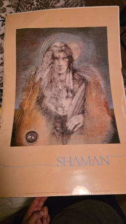 Vintage Susan Seddon Boulet “Shaman” Large 3-Foot Art Poster – Sealed