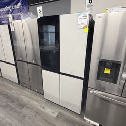 Samsung - Bespoke 29 Cu Ft 4 - Door Flex French Door Refrigerator With See Thru Glass In White Glass 