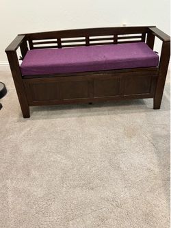 Entryway storage bench or end of bed bench