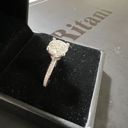 1.82 Carat Round Lab Diamond Engagement Ring