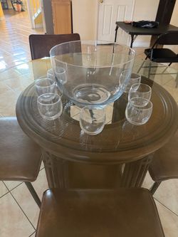 Punch bowl and glasses